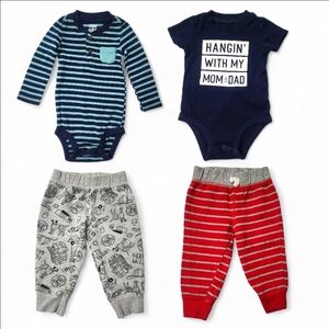 Carter’s Baby Boy Clothing Bundle 6–9M / 9M Bodysuits & Jogger Pants
